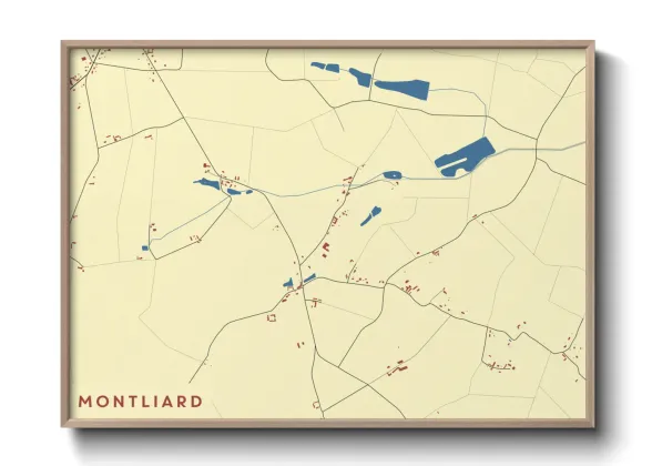 Une affiche de carte sur Montliard