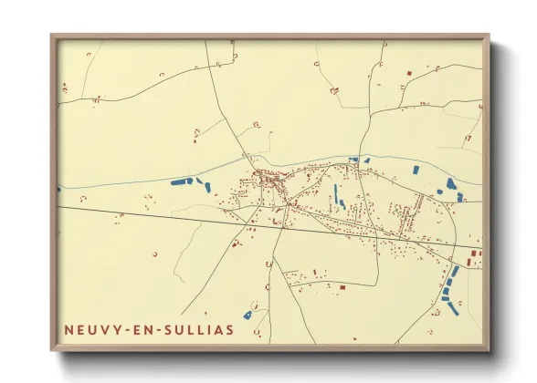Une affiche de carte sur Neuvy-en-Sullias