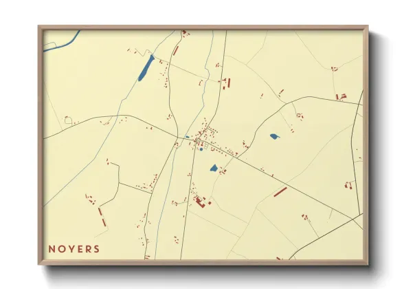 Une affiche de carte sur Noyers