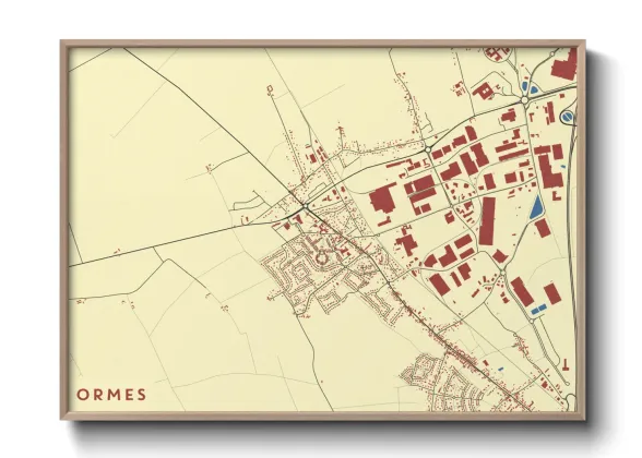 Une affiche de carte sur Ormes