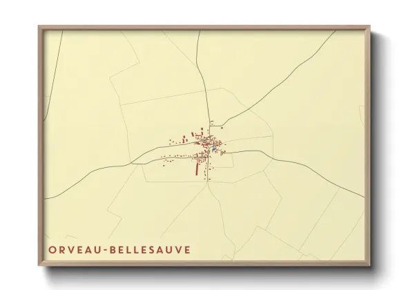 Une affiche de carte sur Orveau-Bellesauve