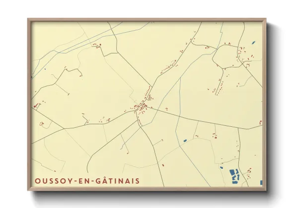 Une affiche de carte sur Oussoy-en-Gâtinais