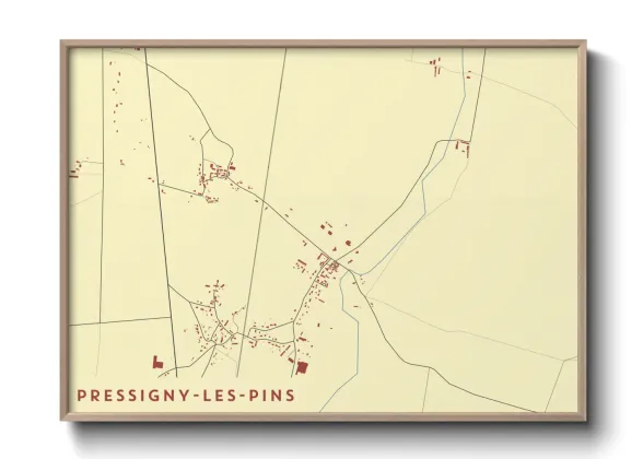 Une affiche de carte sur Pressigny-les-Pins