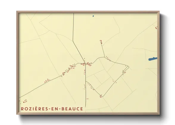 Une affiche de carte sur Rozières-en-Beauce