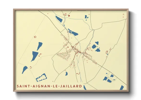 Une affiche de carte sur Saint-Aignan-le-Jaillard