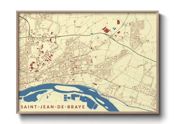 Une affiche de carte sur Saint-Jean-de-Braye