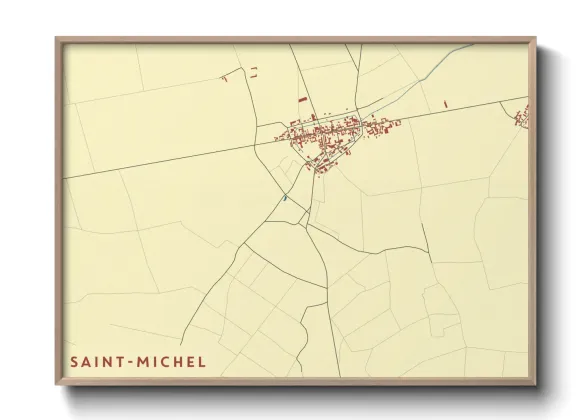 Une affiche de carte sur Saint-Michel