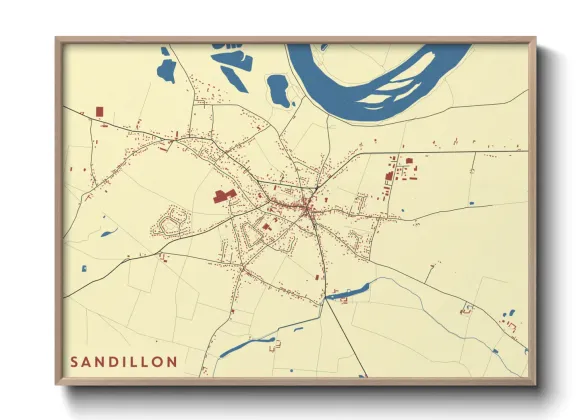 Une affiche de carte sur Sandillon