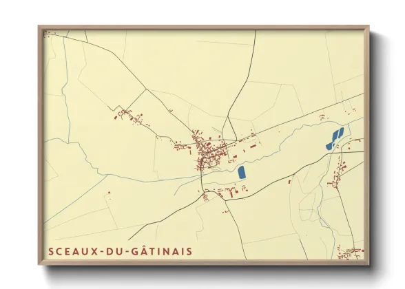 Une affiche de carte sur Sceaux-du-Gâtinais