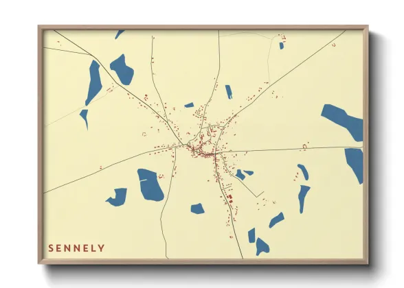 Une affiche de carte sur Sennely