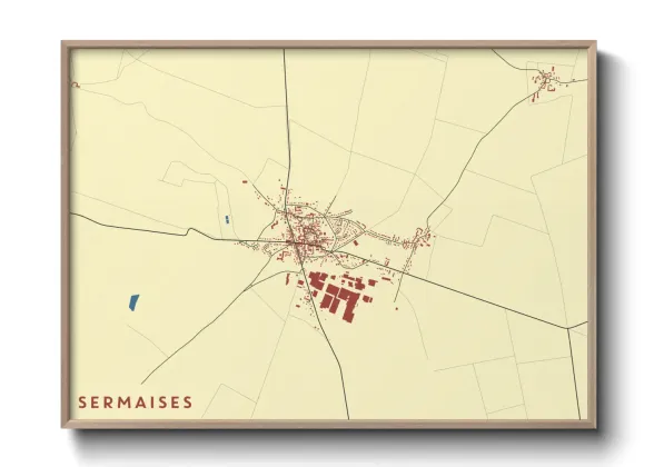 Une affiche de carte sur Sermaises