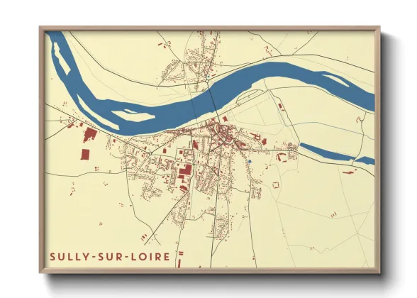 Une affiche de carte sur Sully-sur-Loire