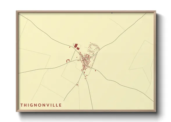 Une affiche de carte sur Thignonville