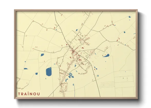 Une affiche de carte sur Traînou