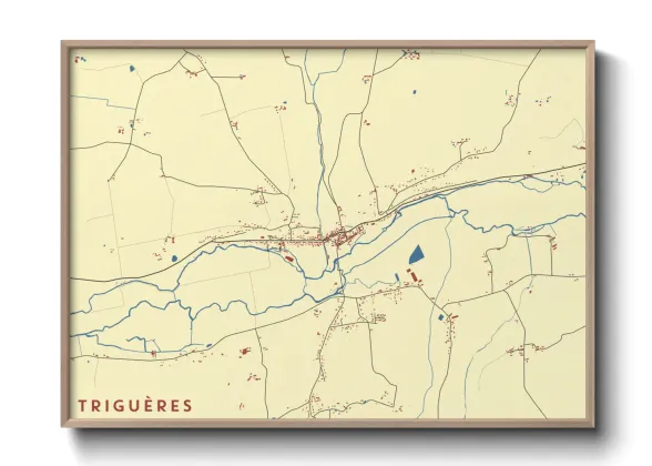 Une affiche de carte sur Triguères