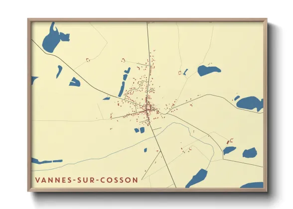 Une affiche de carte sur Vannes-sur-Cosson
