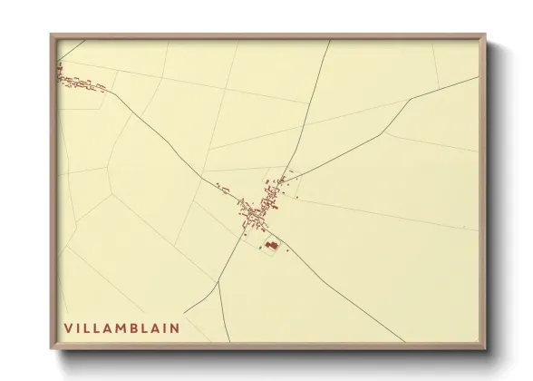 Une affiche de carte sur Villamblain