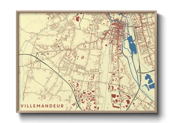 Une affiche de carte sur Villemandeur