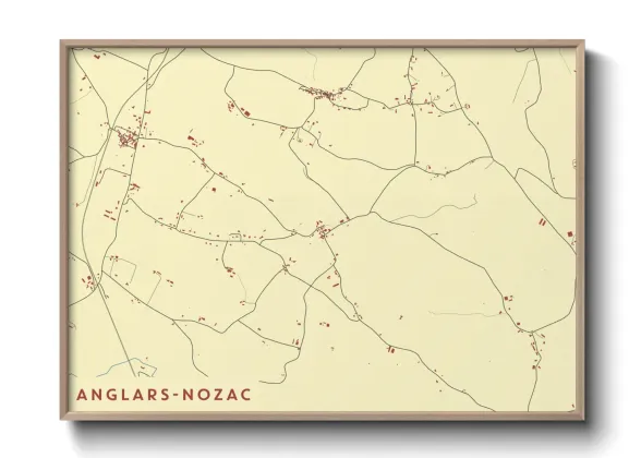 Une affiche de carte sur Anglars-Nozac