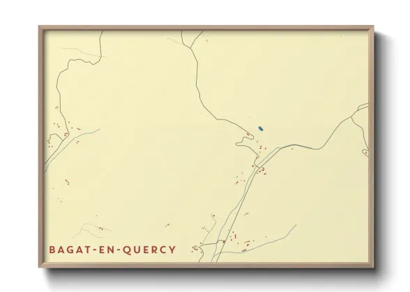 Une affiche de carte sur Bagat-en-Quercy