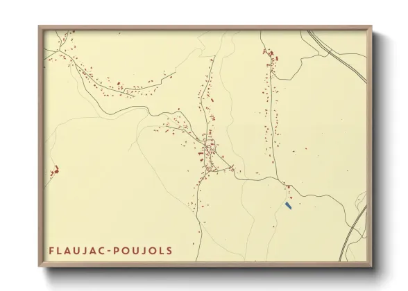Une affiche de carte sur Flaujac-Poujols