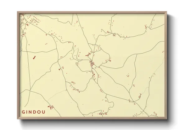 Une affiche de carte sur Gindou