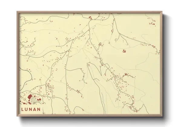 Une affiche de carte sur Lunan
