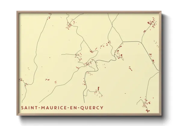 Une affiche de carte sur Saint-Maurice-en-Quercy