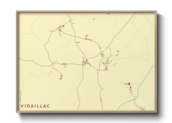 Une affiche de carte sur Vidaillac