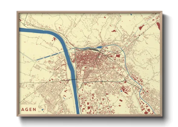 Une affiche de carte sur Agen