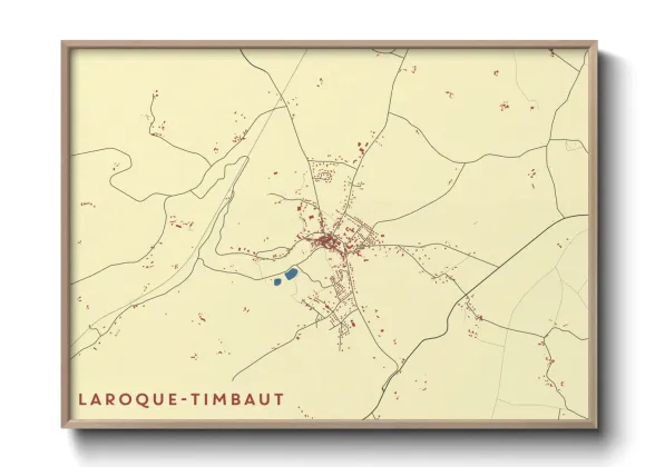 Une affiche de carte sur Laroque-Timbaut