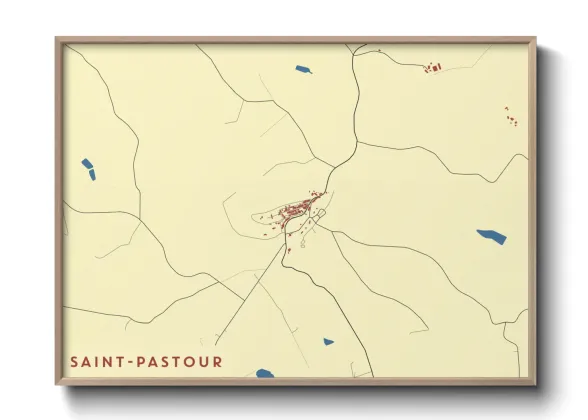 Une affiche de carte sur Saint-Pastour