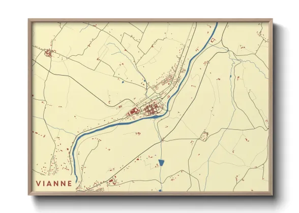 Une affiche de carte sur Vianne