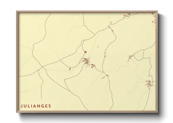 Une affiche de carte sur Julianges