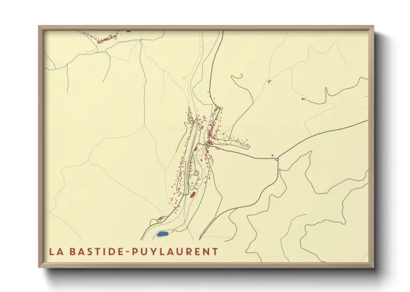Une affiche de carte sur La Bastide-Puylaurent
