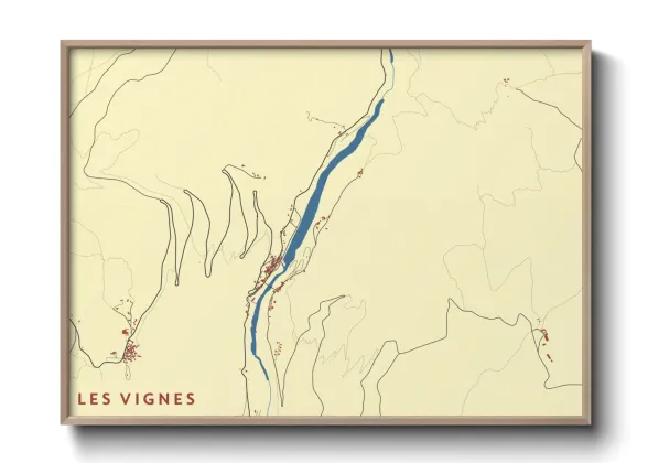 Une affiche de carte sur Les Vignes