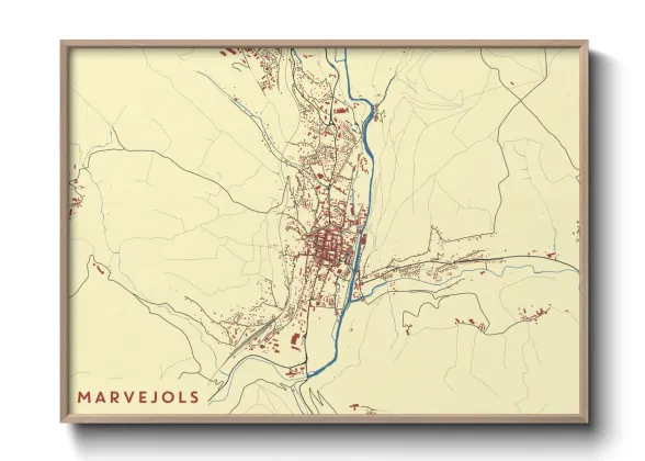 Une affiche de carte sur Marvejols