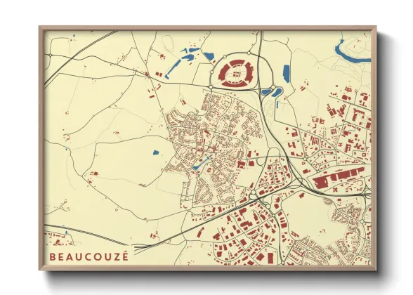 Une affiche de carte sur Beaucouzé