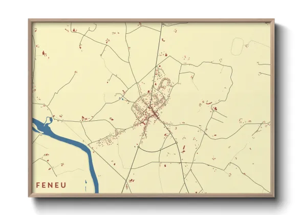 Une affiche de carte sur Feneu
