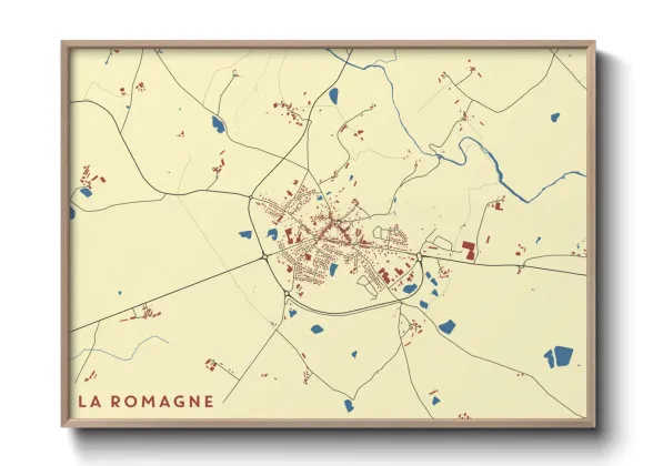 Une affiche de carte sur La Romagne