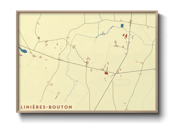 Une affiche de carte sur Linières-Bouton