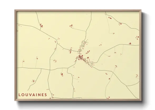 Une affiche de carte sur Louvaines