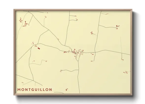 Une affiche de carte sur Montguillon