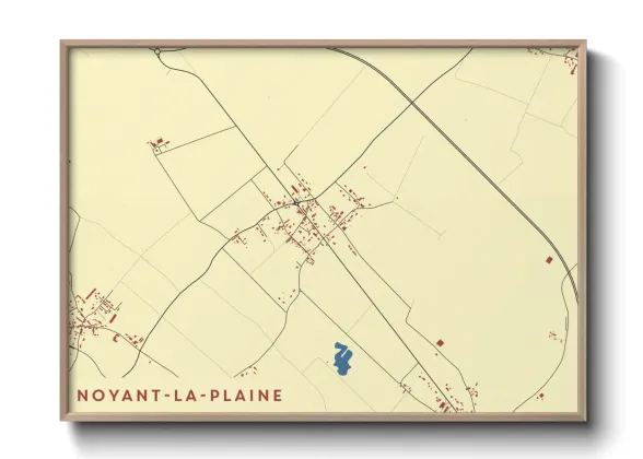 Une affiche de carte sur Noyant-la-Plaine