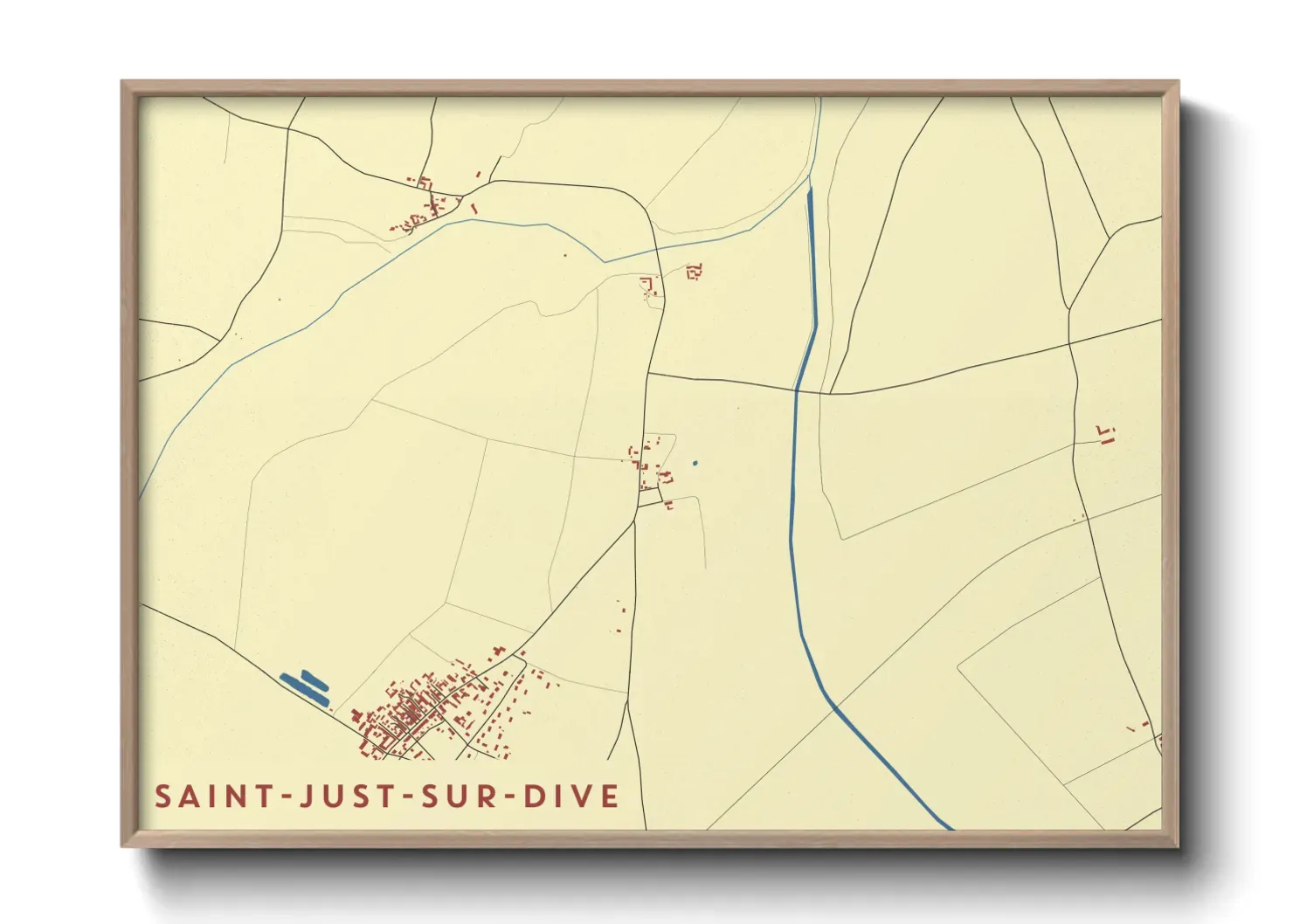 Un poster carteSaint-Just-sur-Dive