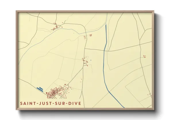 Une affiche de carte sur Saint-Just-sur-Dive