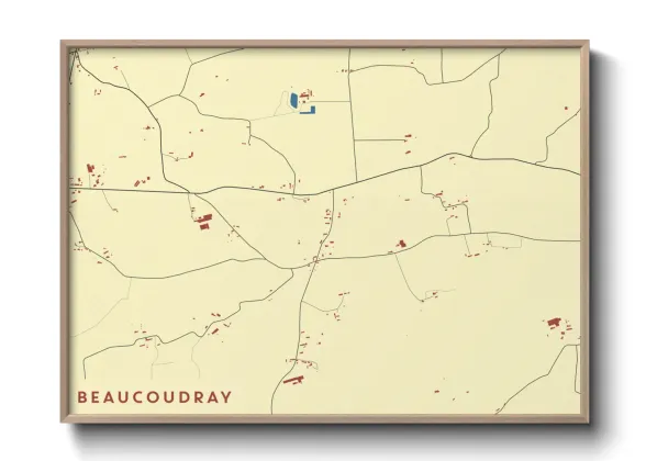Une affiche de carte sur Beaucoudray