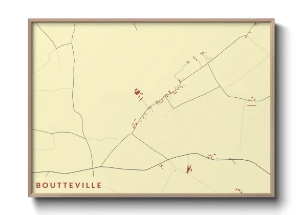 Une affiche de carte sur Boutteville