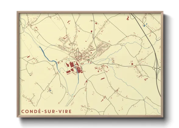 Une affiche de carte sur Condé-sur-Vire