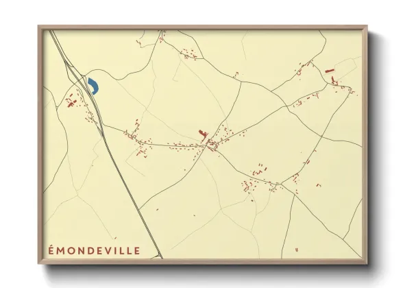 Une affiche de carte sur Émondeville